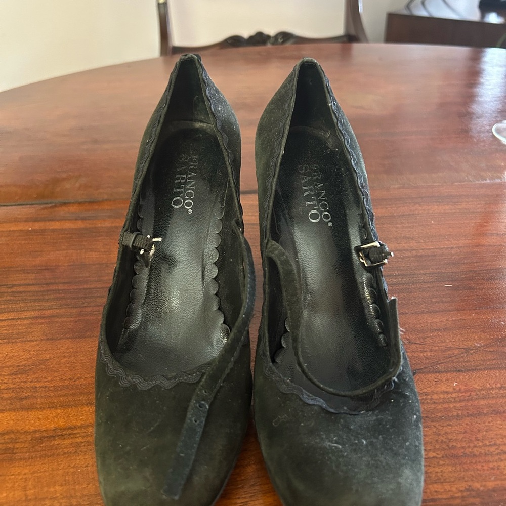 Franco Sarto Black Heels with Medium Height and Strap
